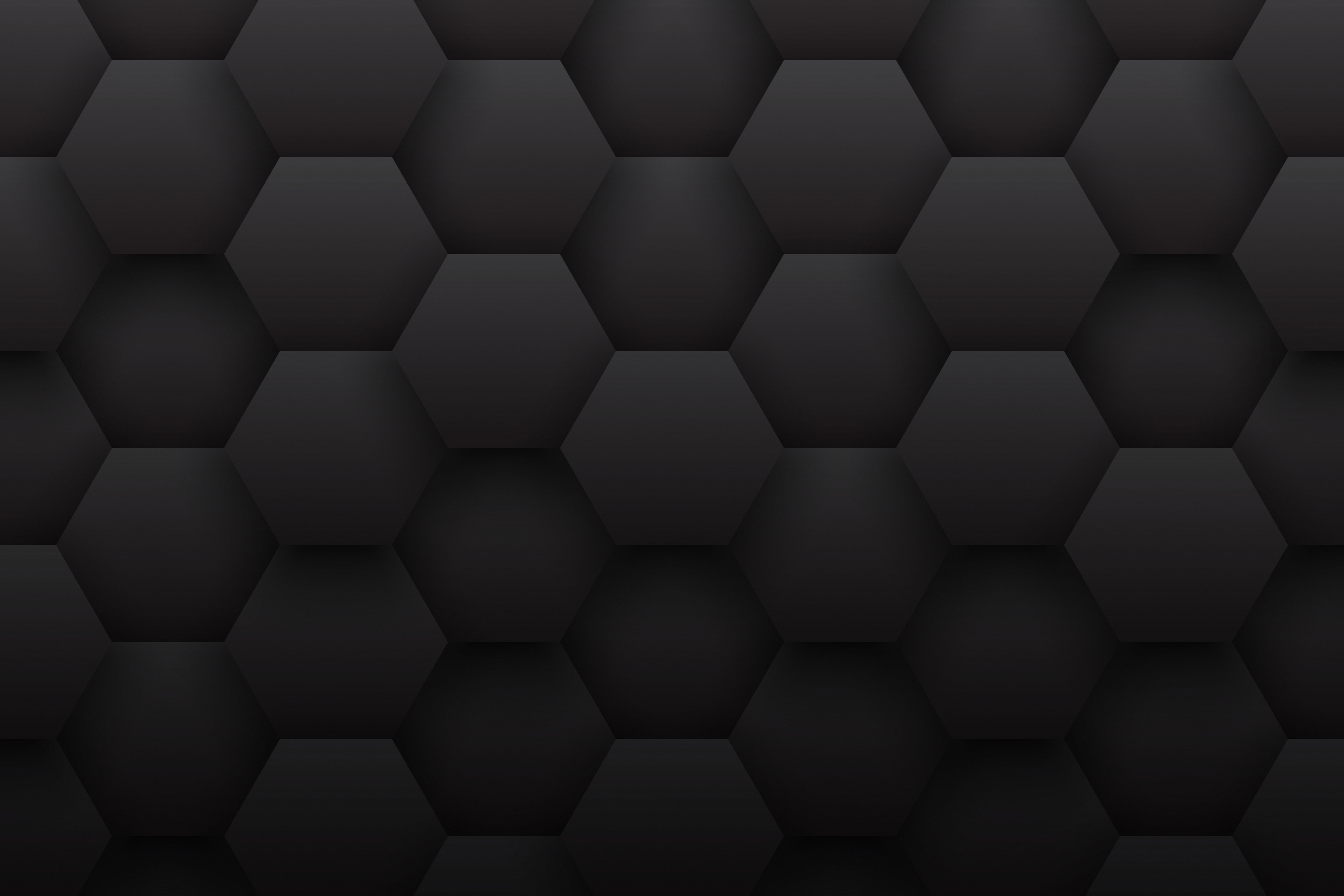 3D Hexagonal Pattern Minimalist Black Background